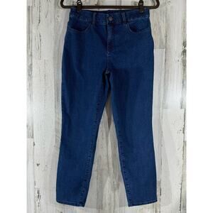 Chicos Ankle Jeans Size 0.5 (29x25) Perfect Stretch Girlfriend Slim Leg Tiny Dot